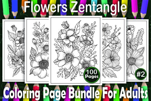 Download Flowers Zentangle Coloring Book Pages - Book Collection
