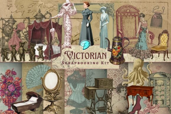 Download Victorian Scrapbooking Kit - Book Collection