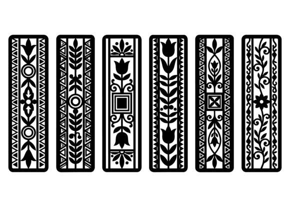 Download Folk Floral Bookmark EPS Bundle - Book Collection