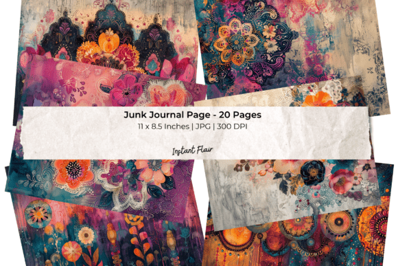 Download Boho Mandala Junk Journal Pages - Boho mandala Collection