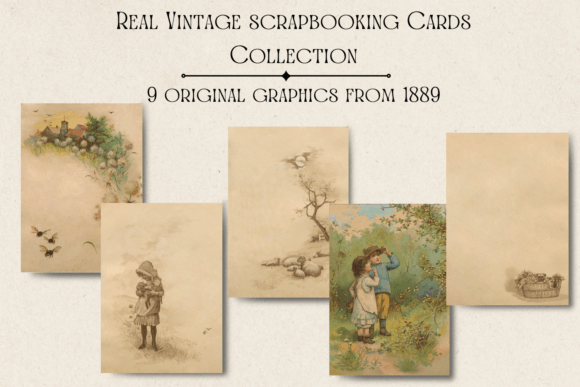 Download Real Vintage Scrapbooking Cards - Book Collection