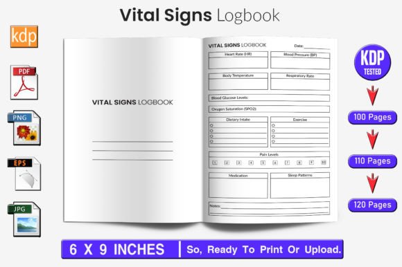 Download Vital Signs Log Book | KDP Interior - Book Collection