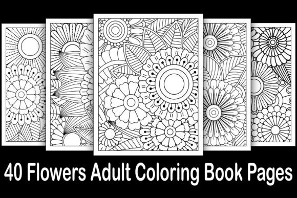 Download 40 Flowers Adult Coloring Book Pages - Book Collection