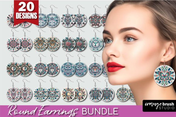 Download Boho Mandala Round Earrings PNG Bundle - Boho mandala Collection