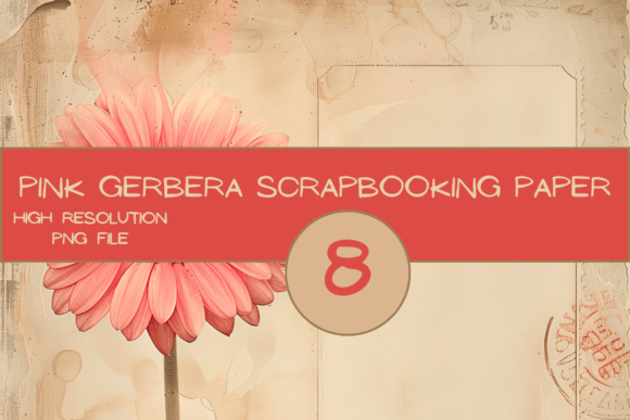 Download Pink Gerbera Scrapbooking Paper - Book Collection