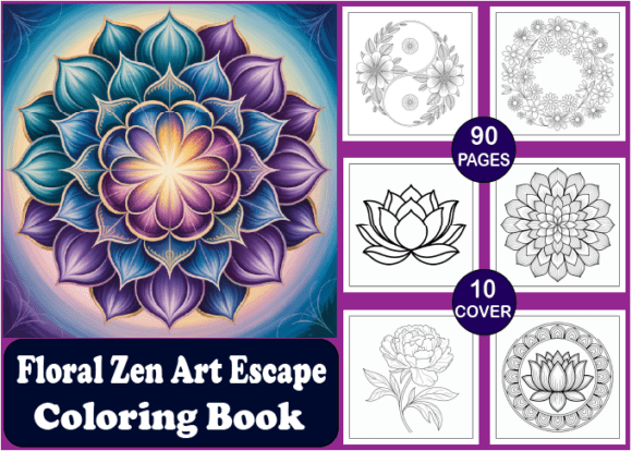 Download 90 Floral Zen Art Escape Coloring Book - Book Collection